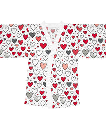 Hearts Long Sleeve Kimono Robe 'n White - Chris Thompkins