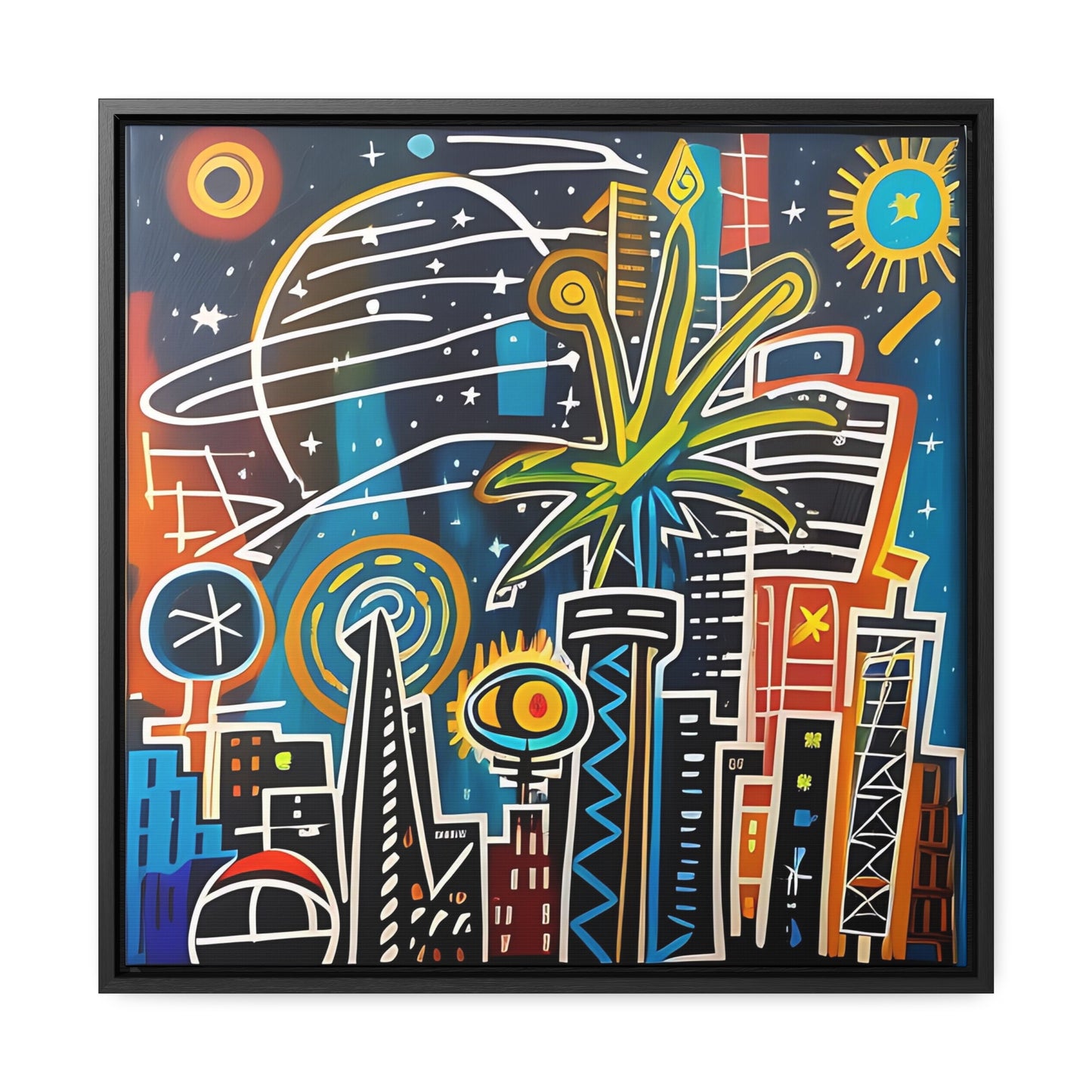 Times SQ in Tokyo Gallery Canvas Wraps, Square Frame - Chris Thompkins