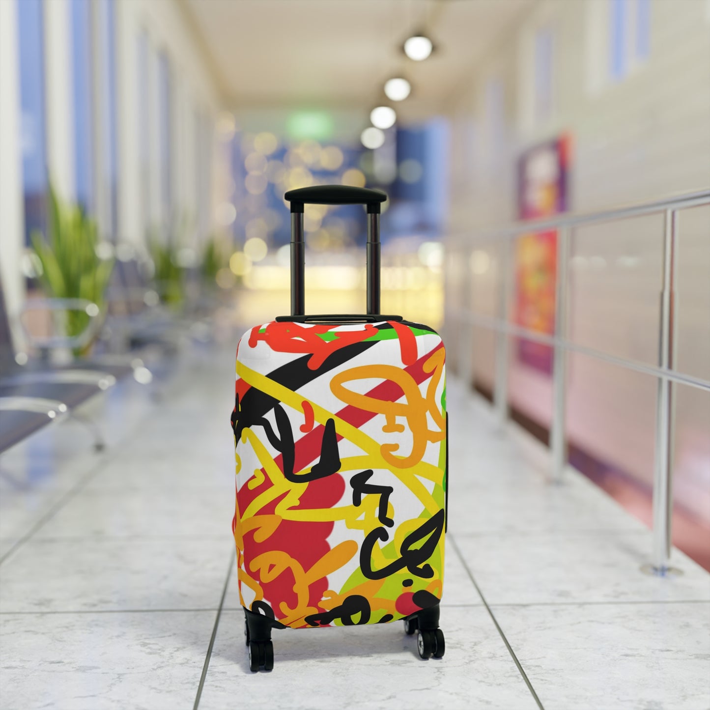 Squiggly Luggage Cover by Chris Thompkins