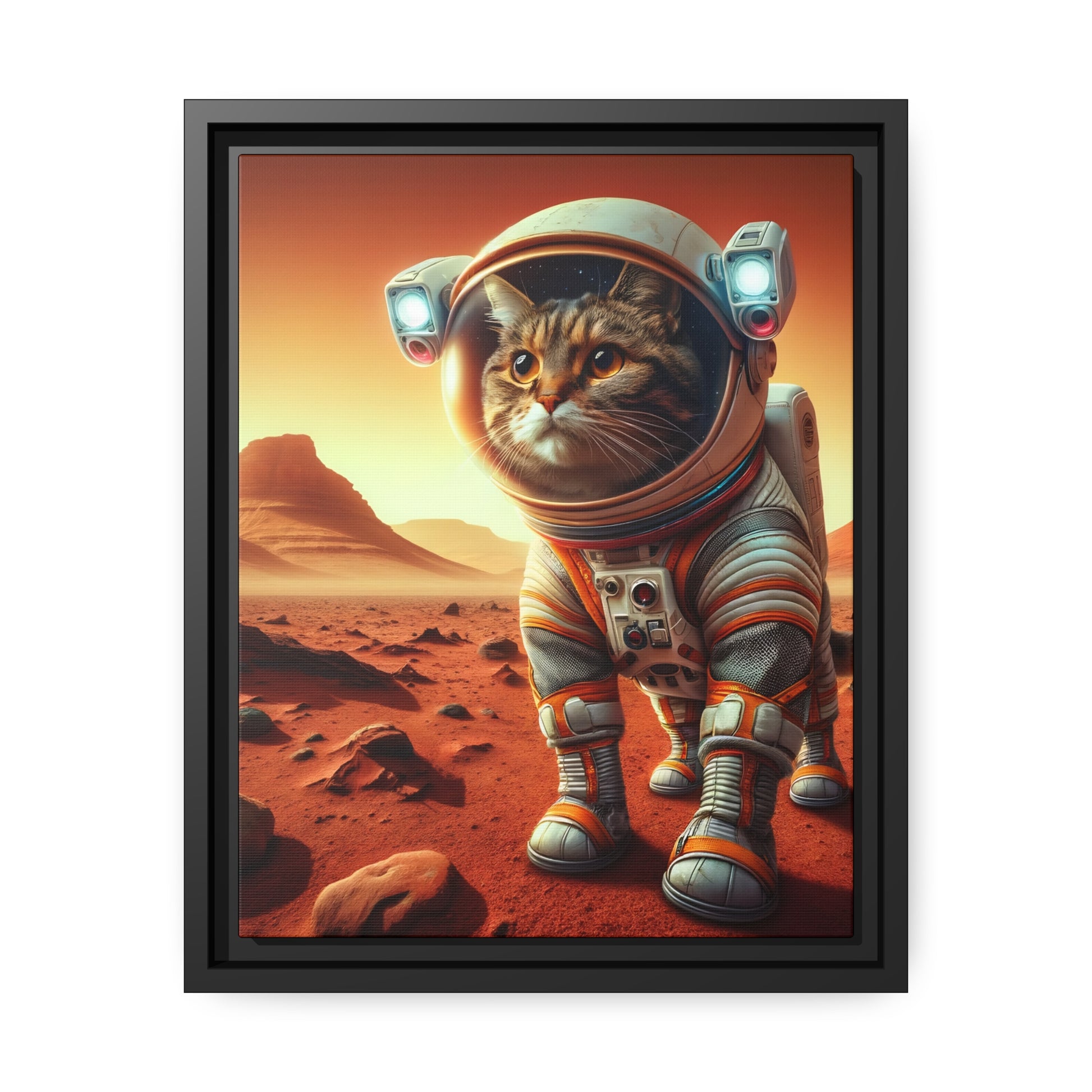 Cats on Mars Matte Canvas, Black Frame - Chris Thompkins