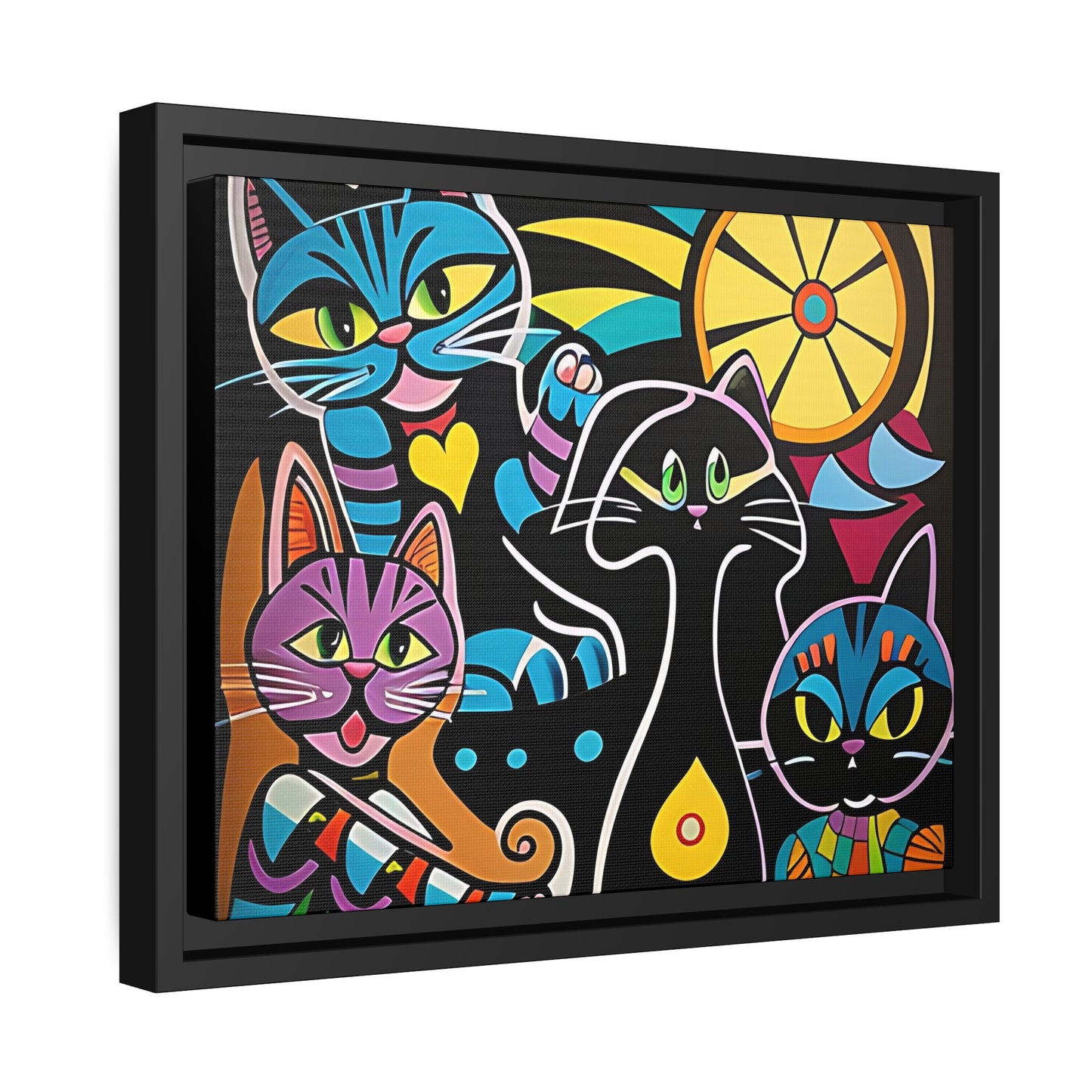 Cats Meow Matte Canvas, Black Frame - Chris Thompkins