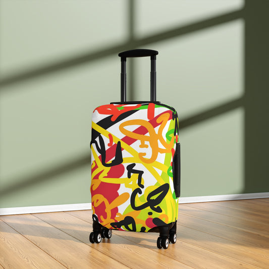 Squiggly Luggage Cover by Chris Thompkins