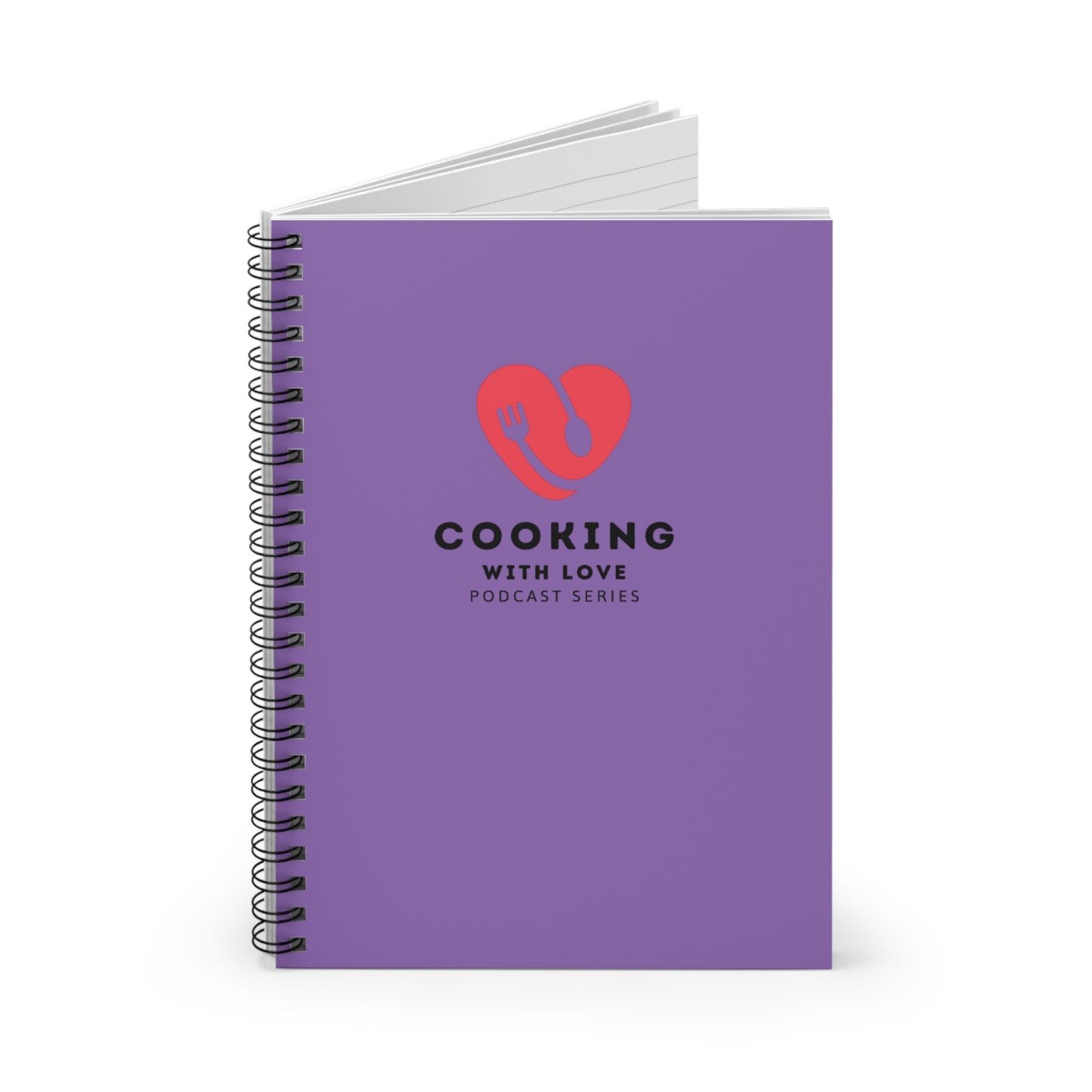 Spiral Notebook - Cooking with Love by Chris Thompkins - Summer Purple - Ruled Line