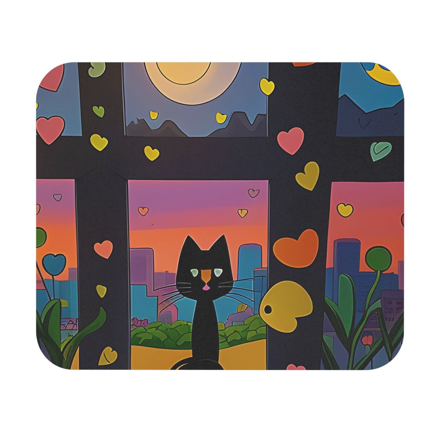 Good Night Kitty Mouse Pad (Rectangle) by Chris Thompkins