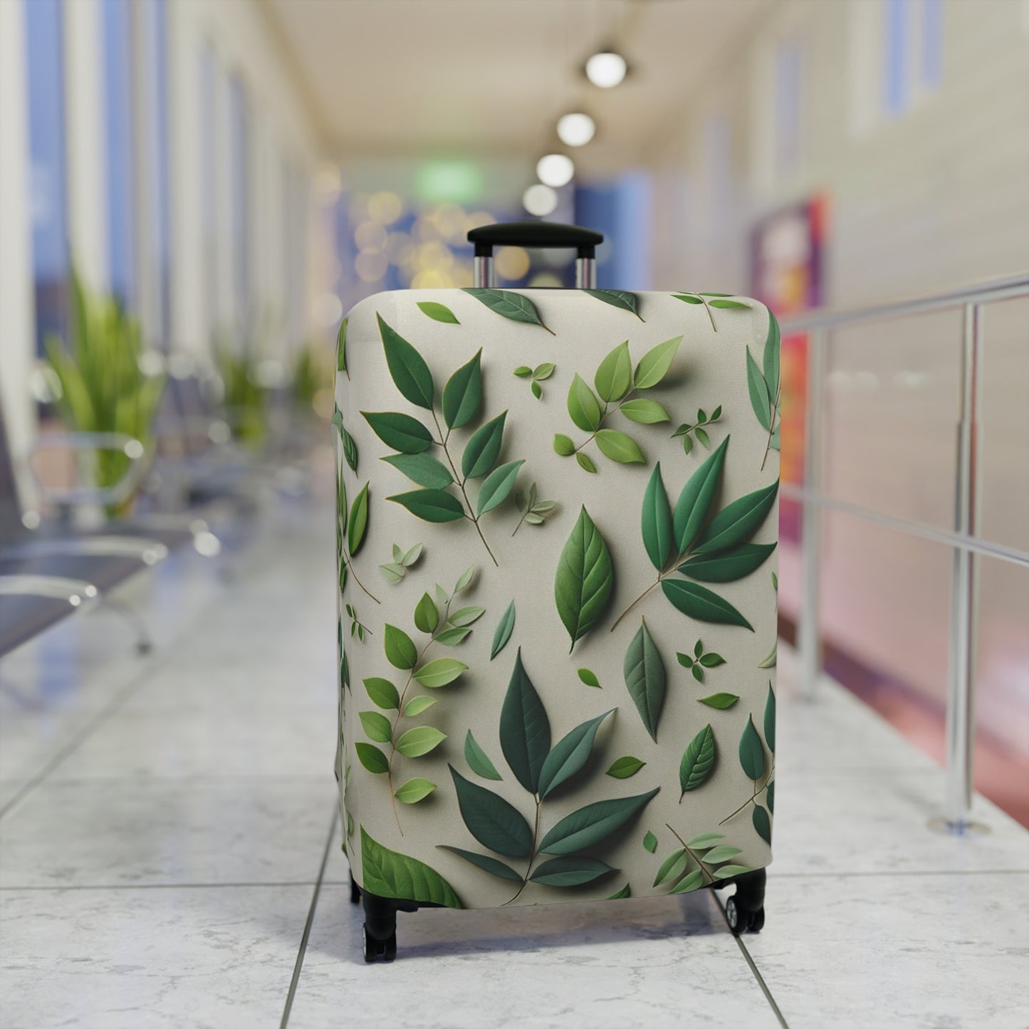 Green Leaf Luggage Cover by Chris Thompkins