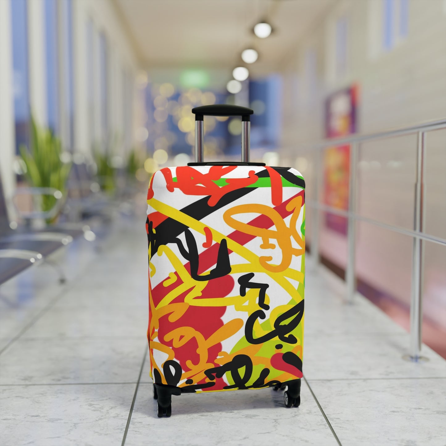 Squiggly Luggage Cover by Chris Thompkins