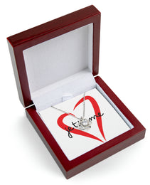 je t'aime heart Love Knot Necklace - Chris Thompkins