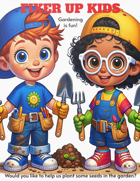 Fixer Up Kids: Betty & Tommy in the Garden Prints - Chris Thompkins
